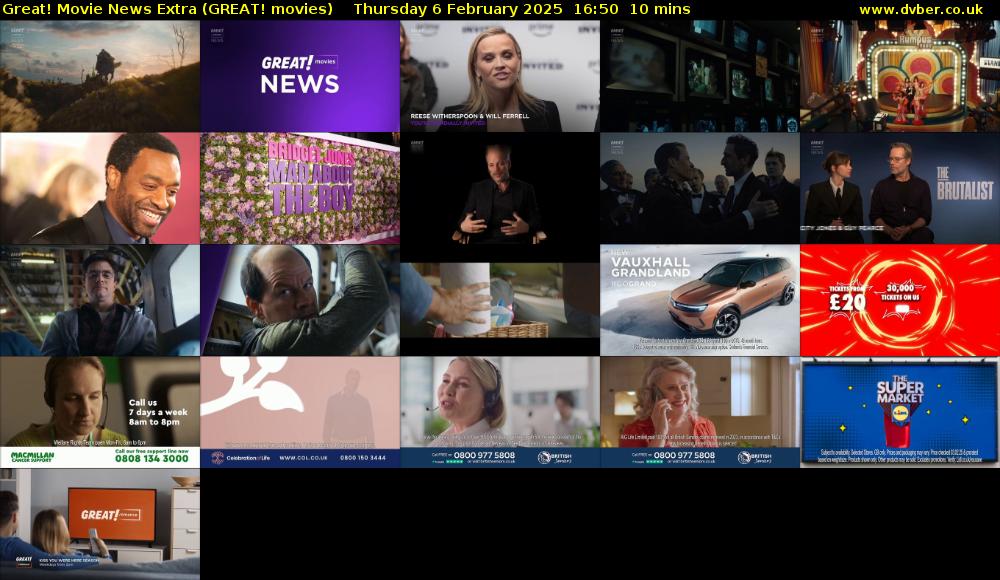 Great! Movie News Extra (GREAT! movies) Thursday 6 February 2025 16:50 - 17:00