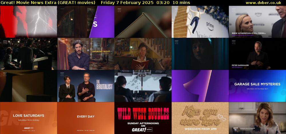 Great! Movie News Extra (GREAT! movies) Friday 7 February 2025 03:20 - 03:30