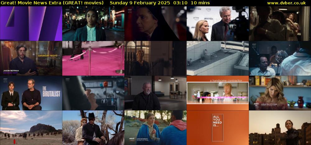 Great! Movie News Extra (GREAT! movies) Sunday 9 February 2025 03:10 - 03:20