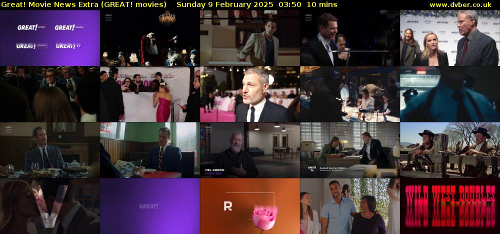 Great! Movie News Extra (GREAT! movies) Sunday 9 February 2025 03:50 - 04:00