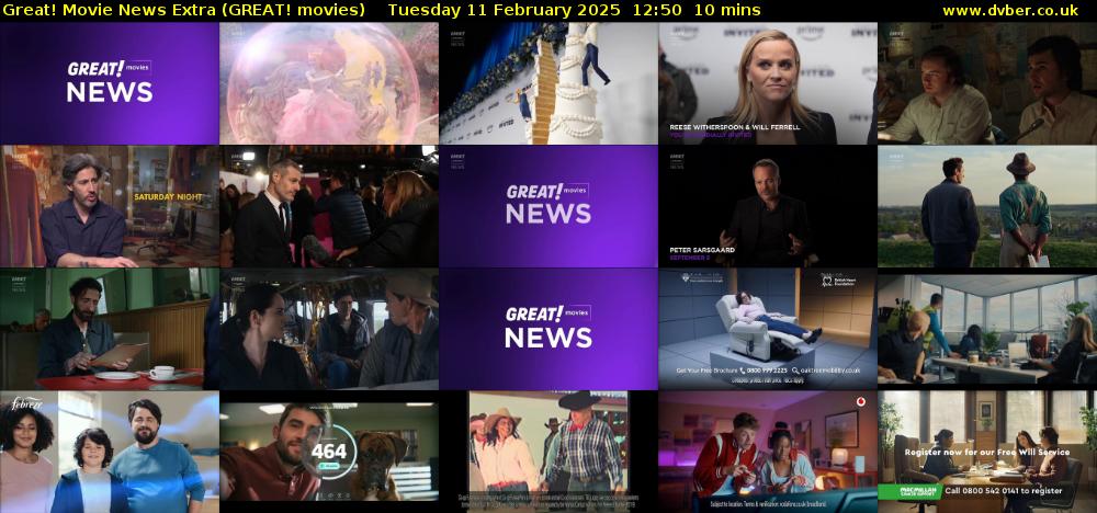 Great! Movie News Extra (GREAT! movies) Tuesday 11 February 2025 12:50 - 13:00