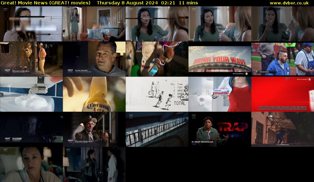 Great! Movie News (GREAT! movies) Thursday 8 August 2024 02:21 - 02:32