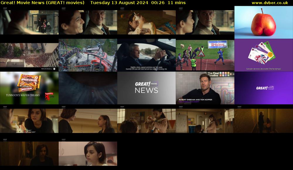 Great! Movie News (GREAT! movies) Tuesday 13 August 2024 00:26 - 00:37
