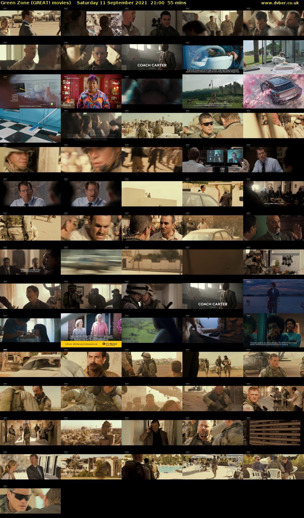 Green Zone (GREAT! movies) Saturday 11 September 2021 21:00 - 21:55