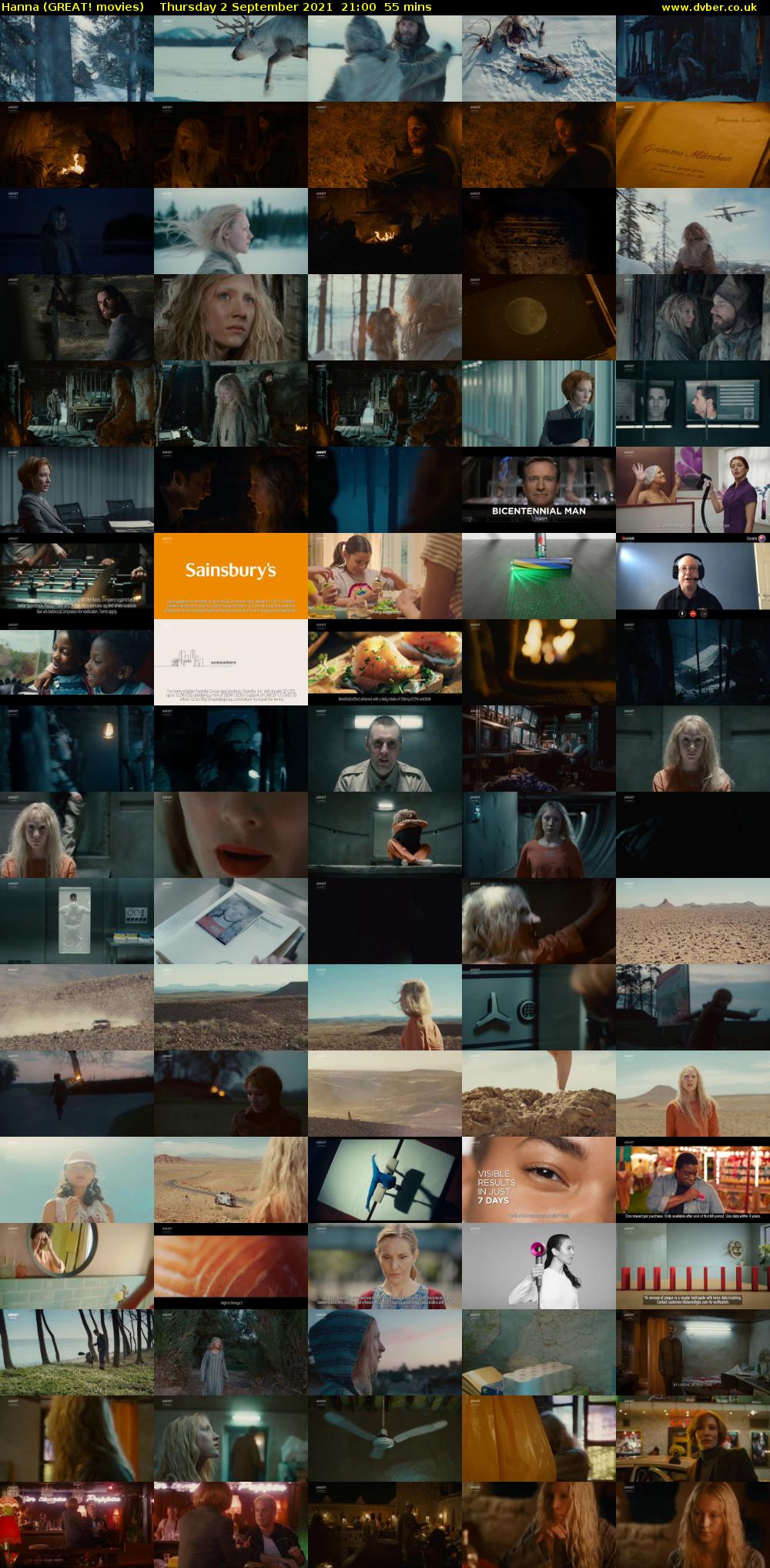 Hanna (GREAT! movies) Thursday 2 September 2021 21:00 - 21:55