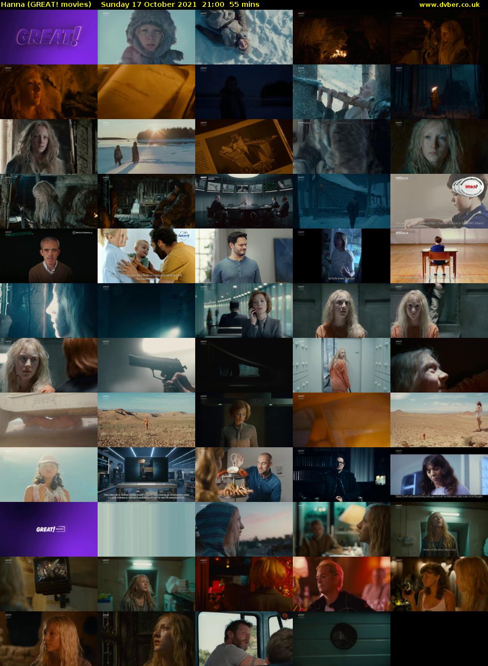 Hanna (GREAT! movies) Sunday 17 October 2021 21:00 - 21:55