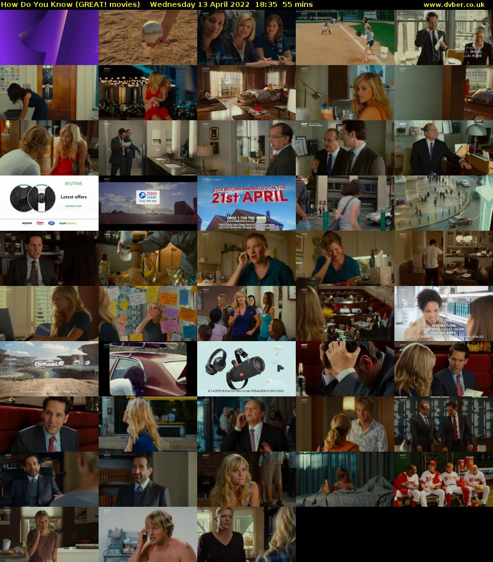 How Do You Know (GREAT! movies) Wednesday 13 April 2022 18:35 - 19:30