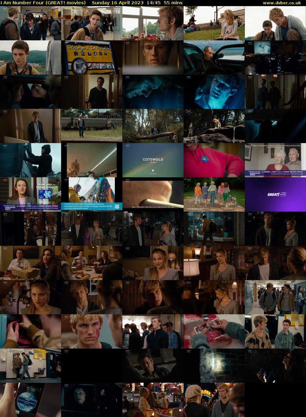 I Am Number Four (GREAT! movies) Sunday 16 April 2023 14:45 - 15:40
