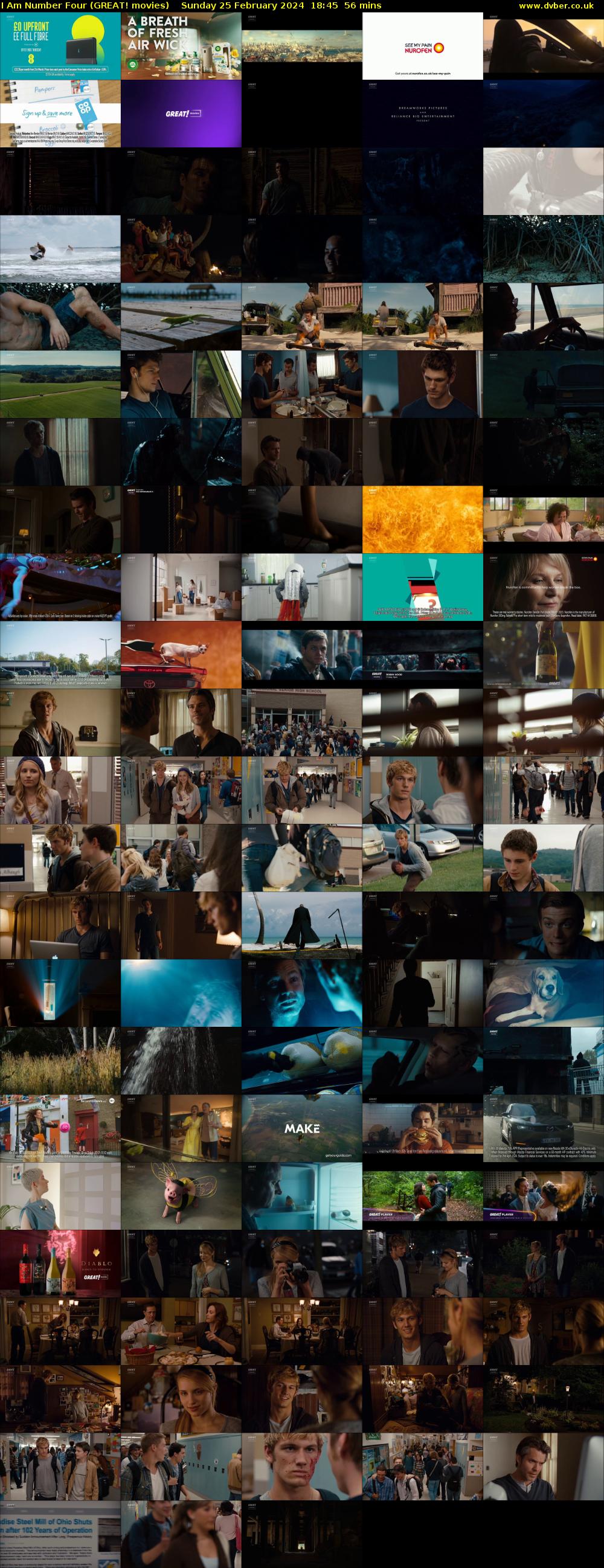 I Am Number Four (GREAT! movies) Sunday 25 February 2024 18:45 - 19:41