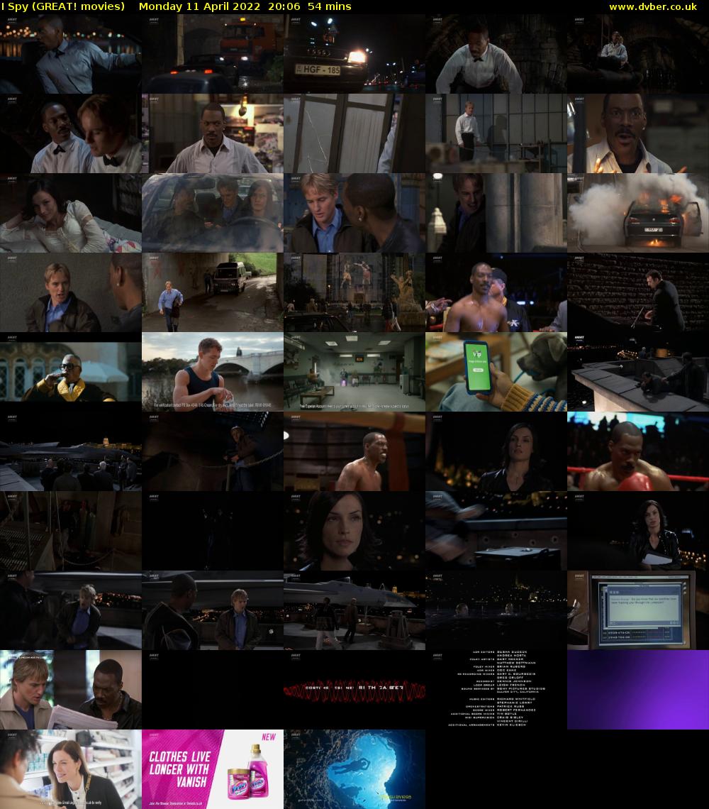 I Spy (GREAT! movies) Monday 11 April 2022 20:06 - 21:00