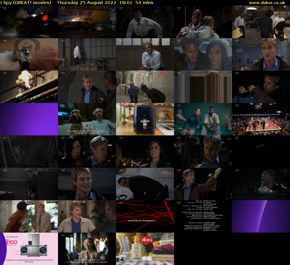 I Spy (GREAT! movies) Thursday 25 August 2022 18:01 - 18:55