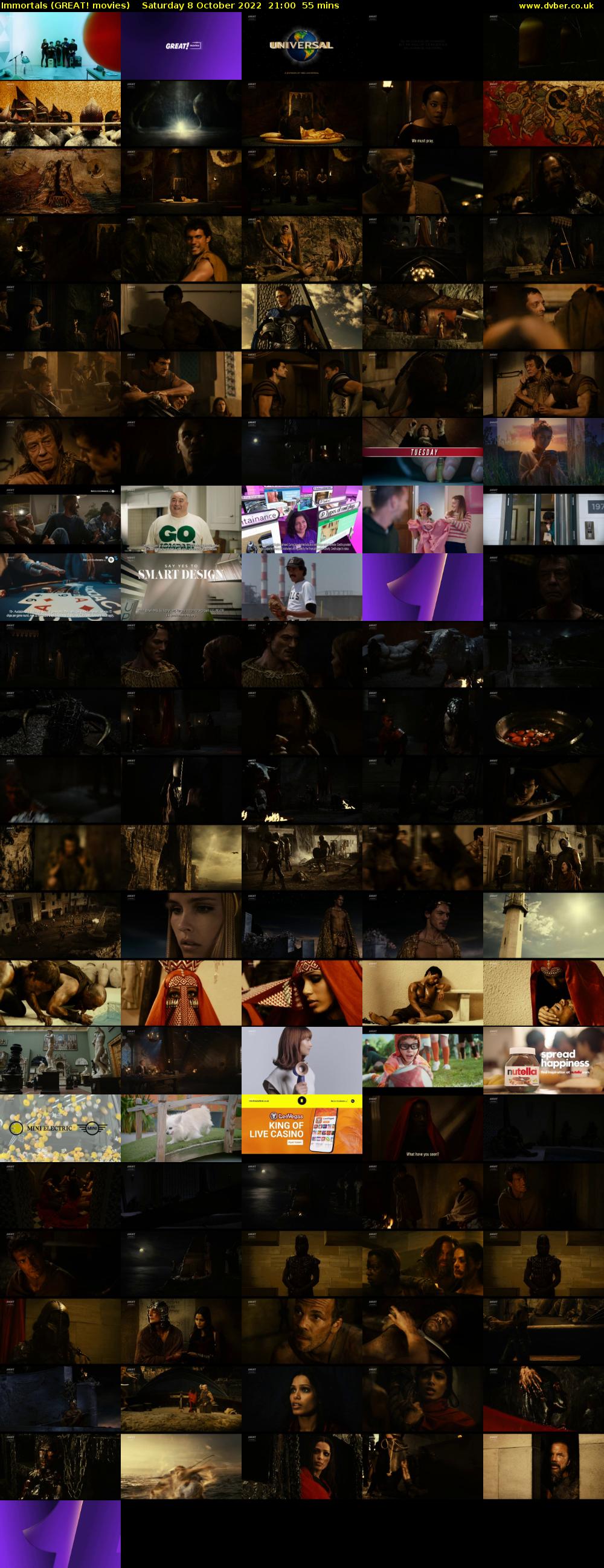 Immortals (GREAT! movies) Saturday 8 October 2022 21:00 - 21:55