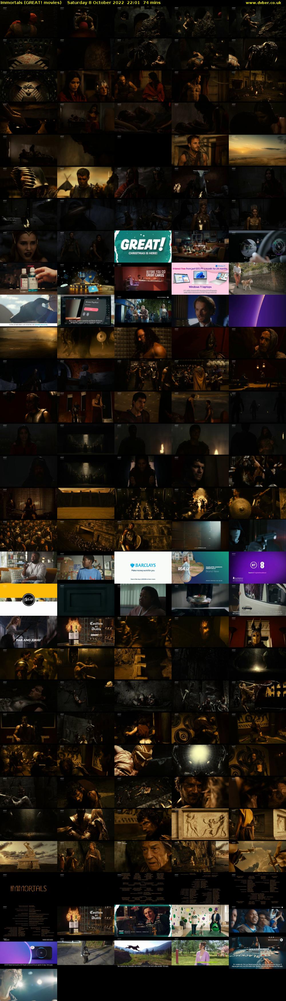 Immortals (GREAT! movies) Saturday 8 October 2022 22:01 - 23:15