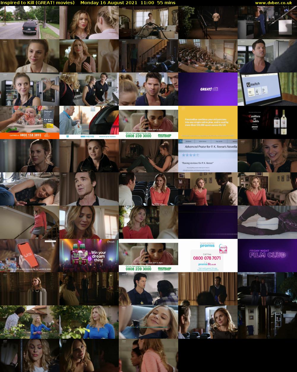 Inspired to Kill (GREAT! movies) Monday 16 August 2021 11:00 - 11:55