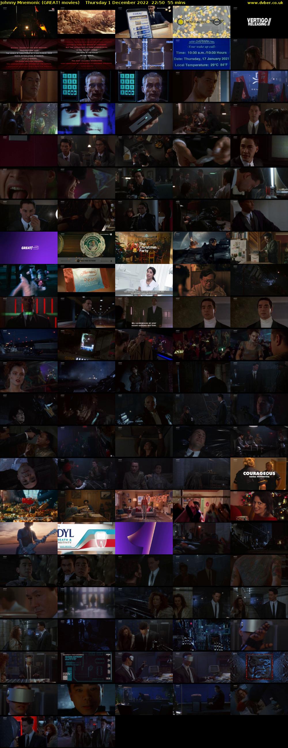 Johnny Mnemonic (GREAT! movies) Thursday 1 December 2022 22:50 - 23:45