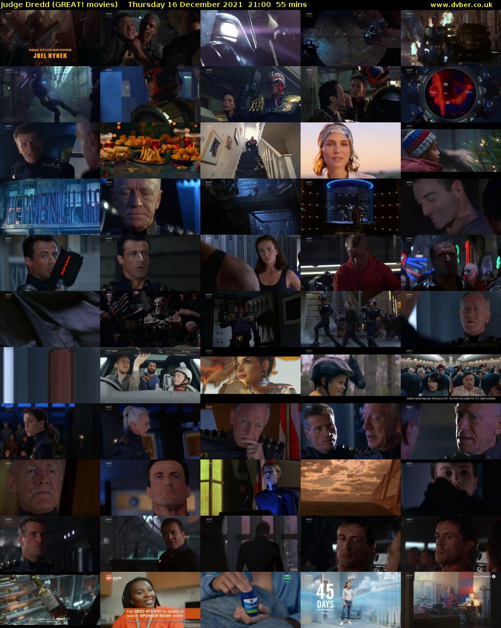 Judge Dredd (GREAT! movies) Thursday 16 December 2021 21:00 - 21:55
