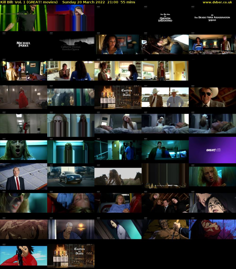 Kill Bill: Vol. 1 (GREAT! movies) Sunday 20 March 2022 21:00 - 21:55