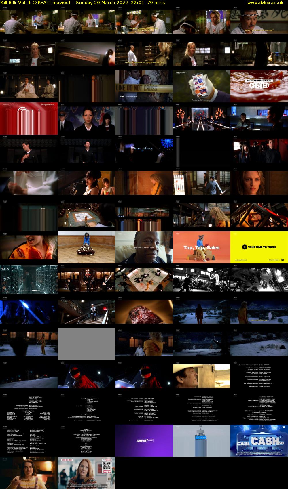 Kill Bill: Vol. 1 (GREAT! movies) Sunday 20 March 2022 22:01 - 23:20