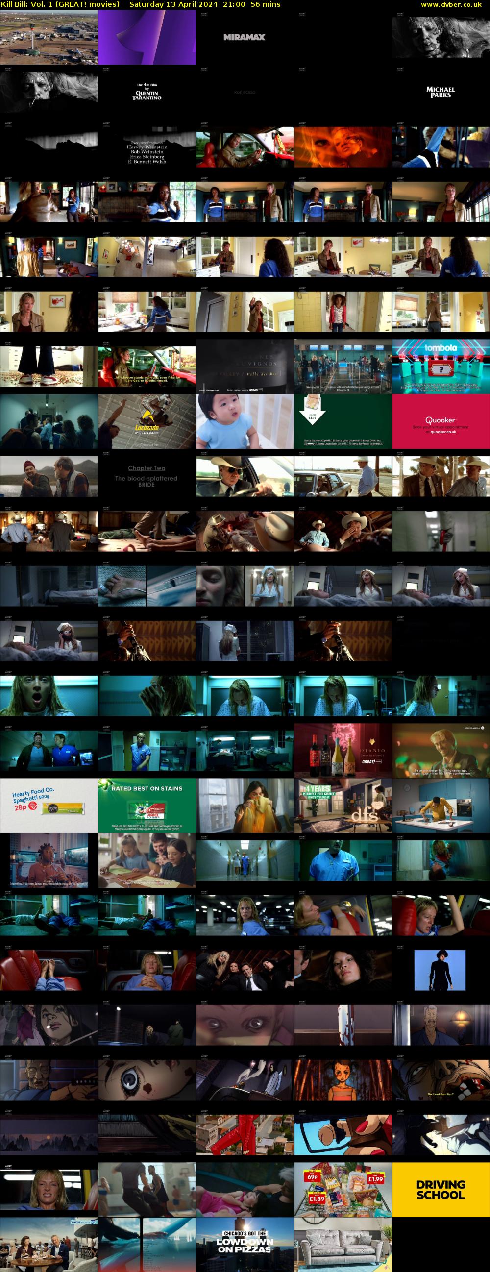 Kill Bill: Vol. 1 (GREAT! movies) Saturday 13 April 2024 21:00 - 21:56