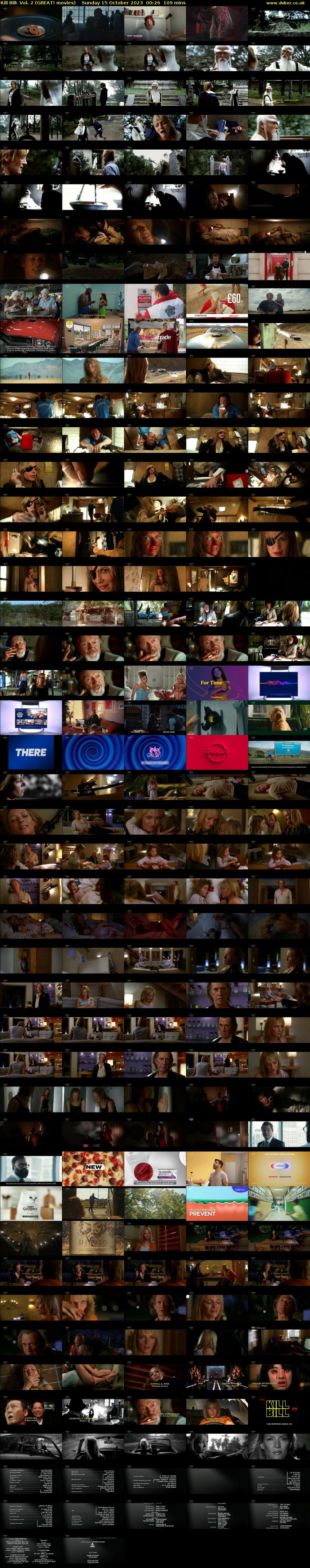 Kill Bill: Vol. 2 (GREAT! movies) Sunday 15 October 2023 00:26 - 02:15