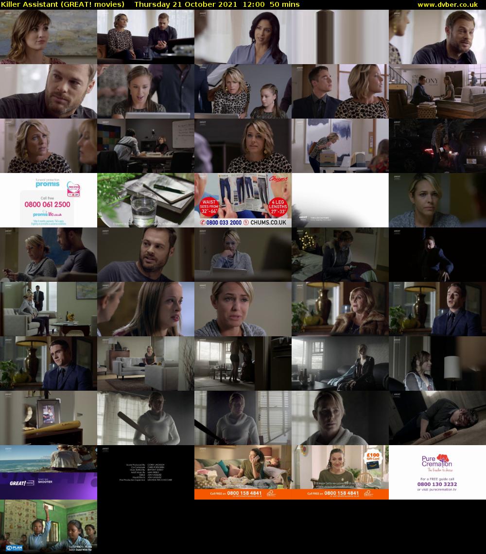 Killer Assistant (GREAT! movies) Thursday 21 October 2021 12:00 - 12:50