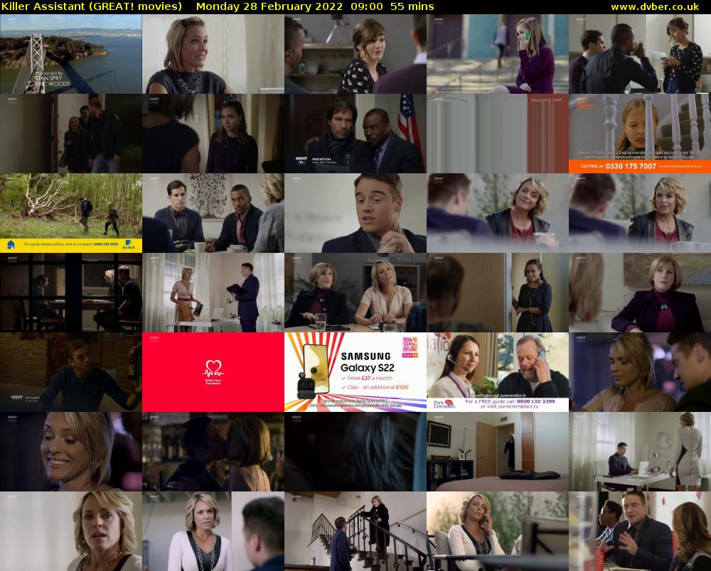 Killer Assistant (GREAT! movies) Monday 28 February 2022 09:00 - 09:55