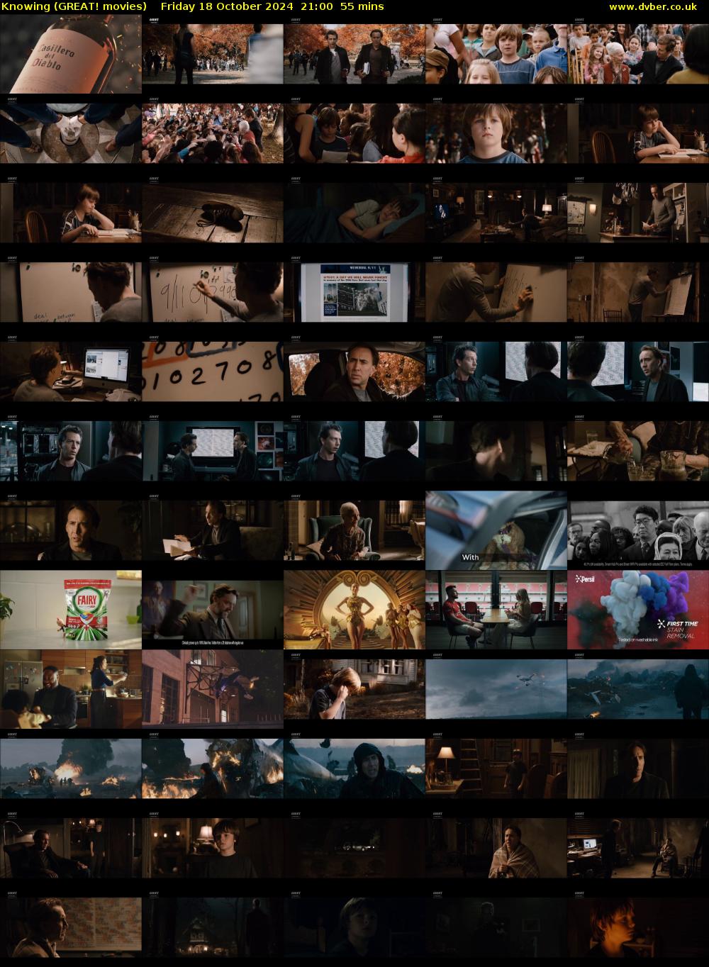 Knowing (GREAT! movies) Friday 18 October 2024 21:00 - 21:55