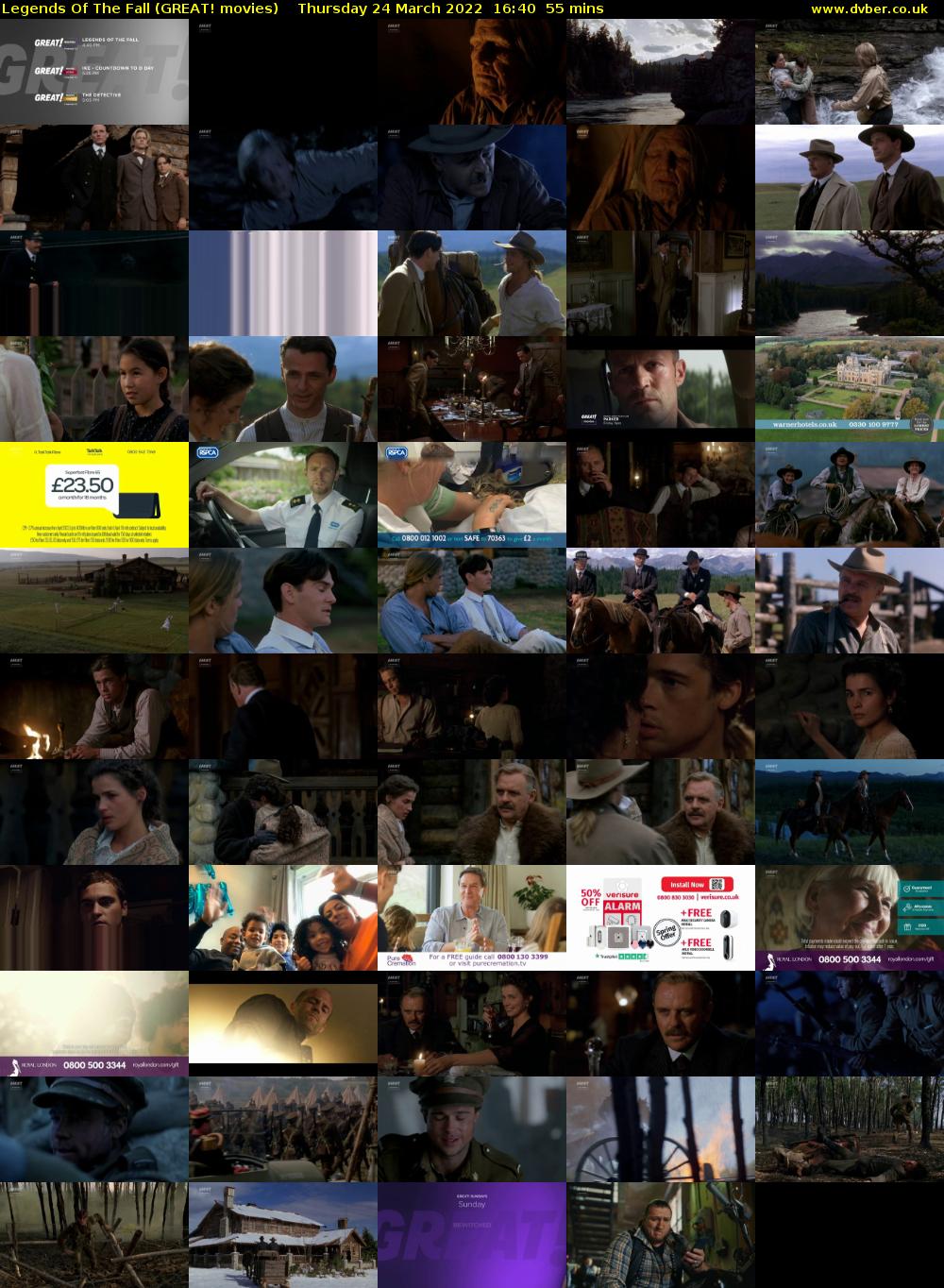 Legends Of The Fall (GREAT! movies) Thursday 24 March 2022 16:40 - 17:35