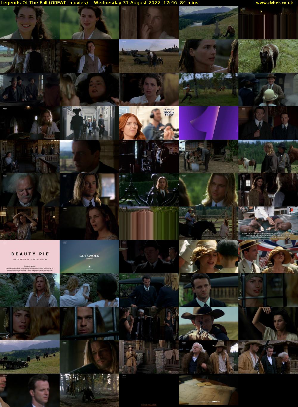 Legends Of The Fall (GREAT! movies) Wednesday 31 August 2022 17:46 - 19:10