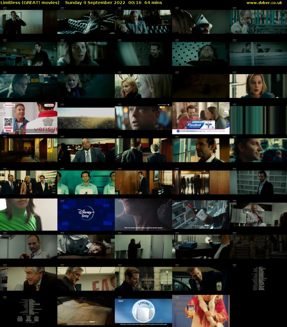 Limitless (GREAT! movies) Sunday 4 September 2022 00:16 - 01:20