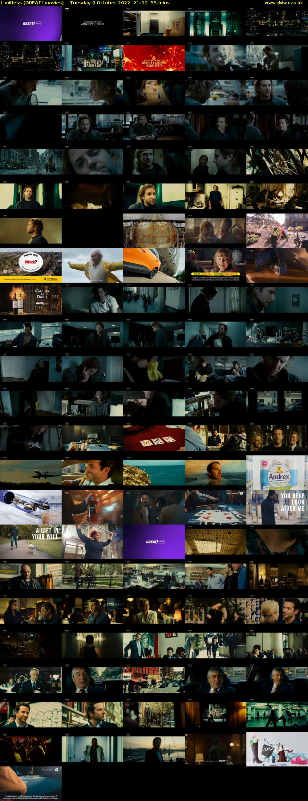 Limitless (GREAT! movies) Tuesday 4 October 2022 21:00 - 21:55