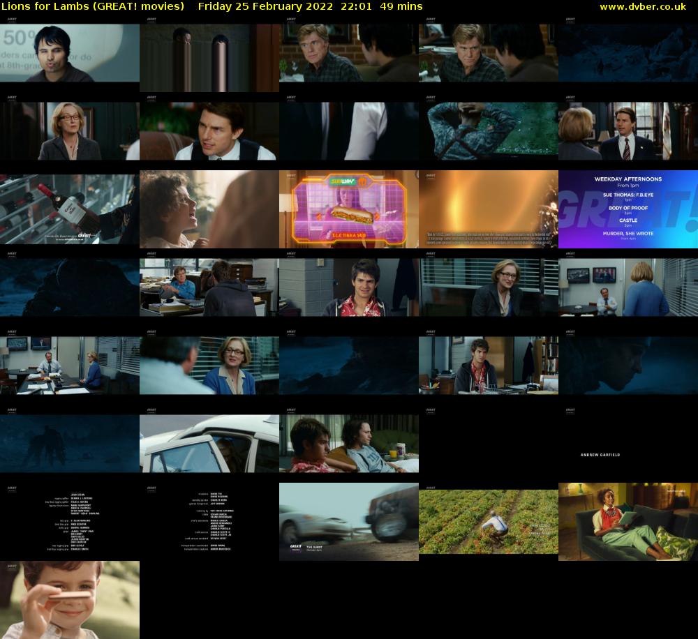 Lions for Lambs (GREAT! movies) Friday 25 February 2022 22:01 - 22:50