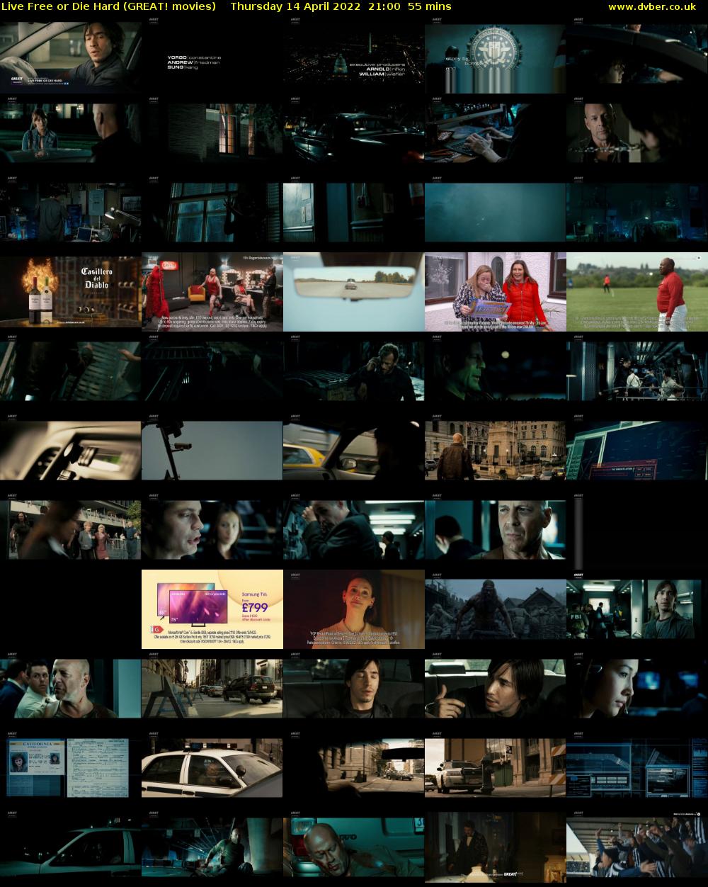 Live Free or Die Hard (GREAT! movies) Thursday 14 April 2022 21:00 - 21:55