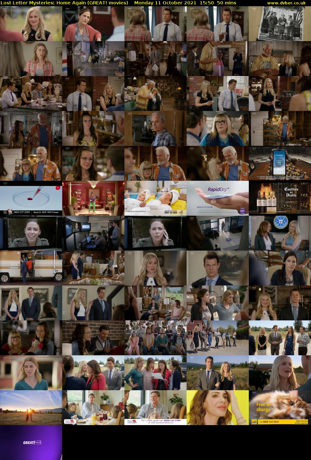 Lost Letter Mysteries: Home Again (GREAT! movies) Monday 11 October 2021 15:50 - 16:40