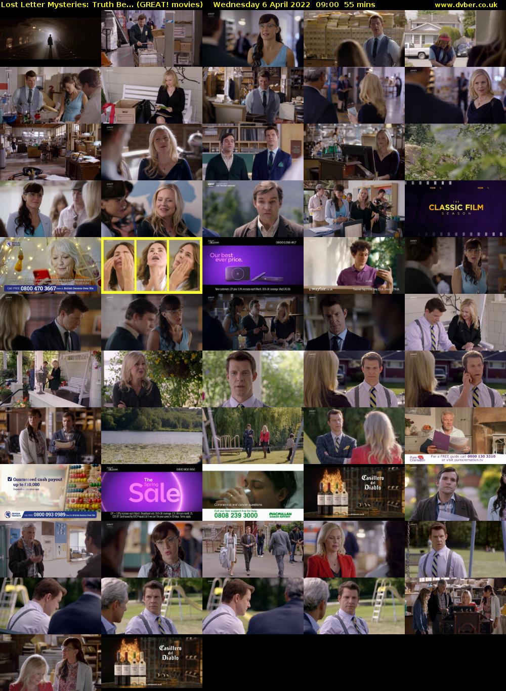 Lost Letter Mysteries: Truth Be... (GREAT! movies) Wednesday 6 April 2022 09:00 - 09:55