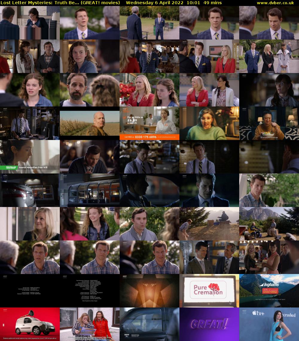 Lost Letter Mysteries: Truth Be... (GREAT! movies) Wednesday 6 April 2022 10:01 - 10:50