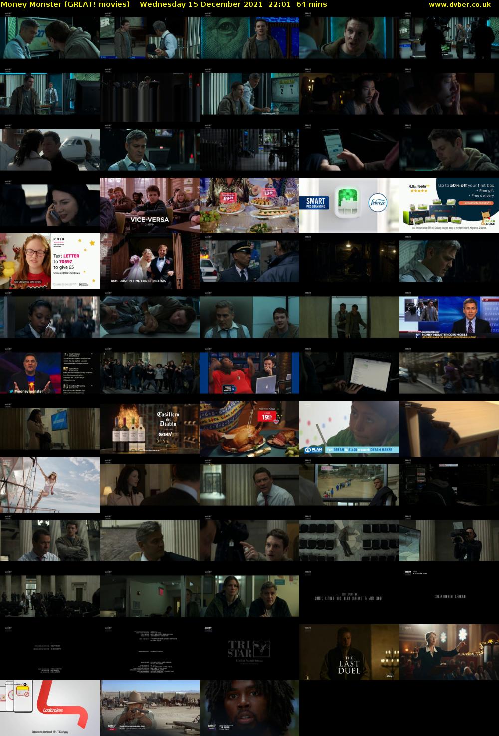 Money Monster (GREAT! movies) Wednesday 15 December 2021 22:01 - 23:05