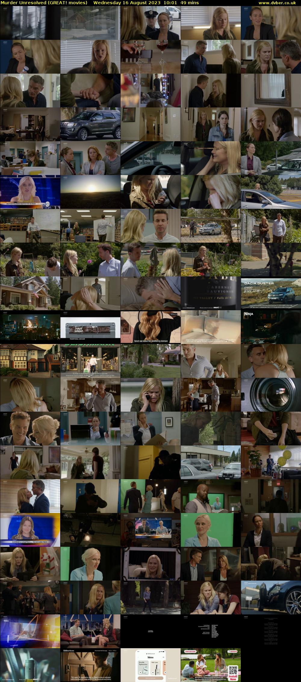 Murder Unresolved (GREAT! movies) Wednesday 16 August 2023 10:01 - 10:50