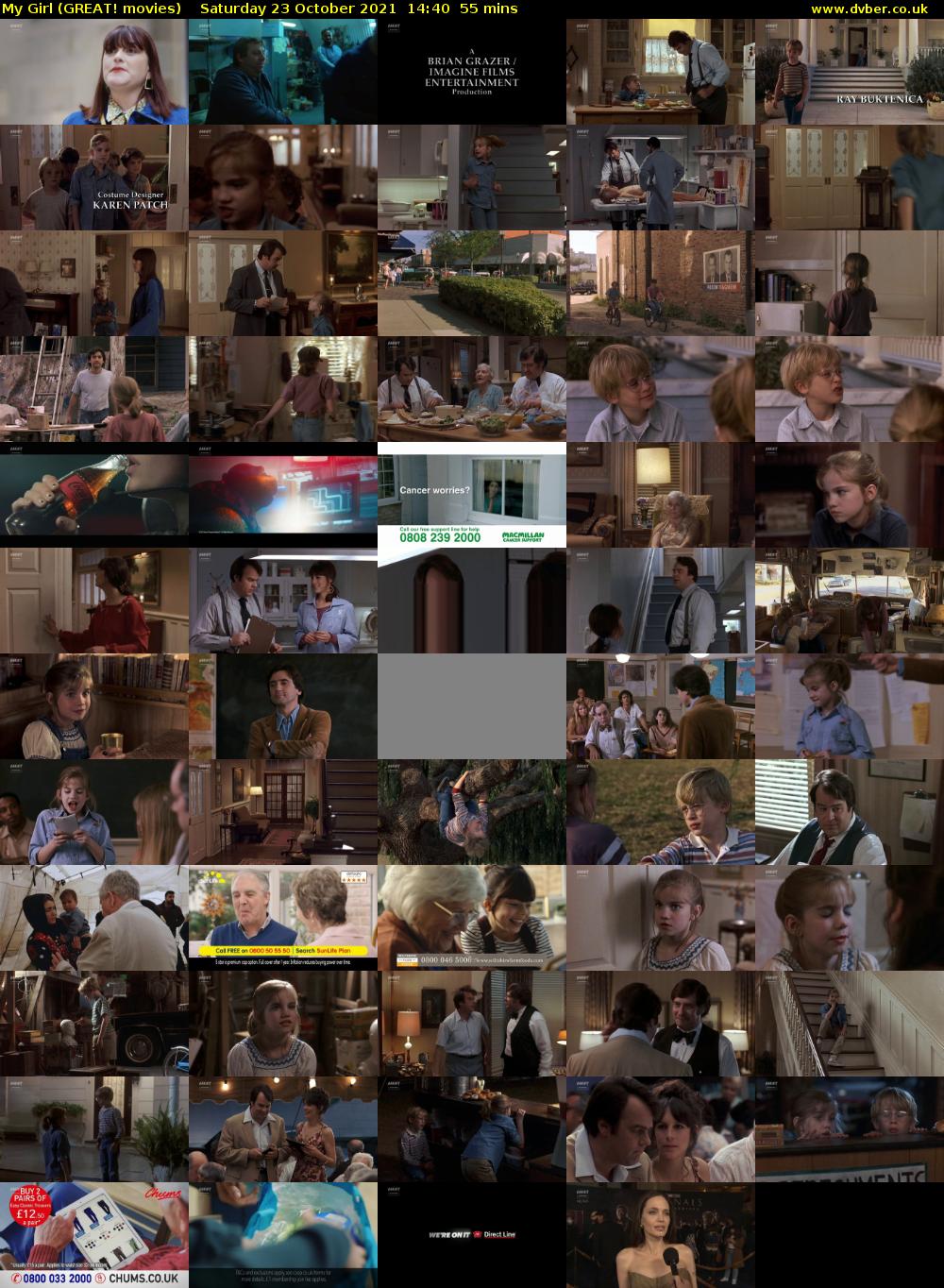 My Girl (GREAT! movies) Saturday 23 October 2021 14:40 - 15:35