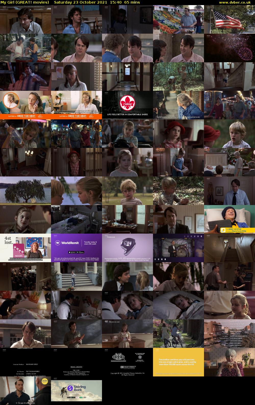 My Girl (GREAT! movies) Saturday 23 October 2021 15:40 - 16:45