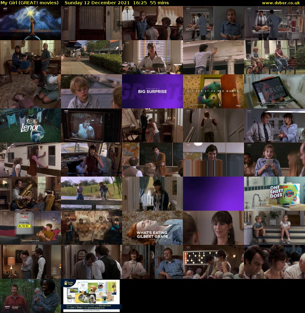 My Girl (GREAT! movies) Sunday 12 December 2021 16:25 - 17:20
