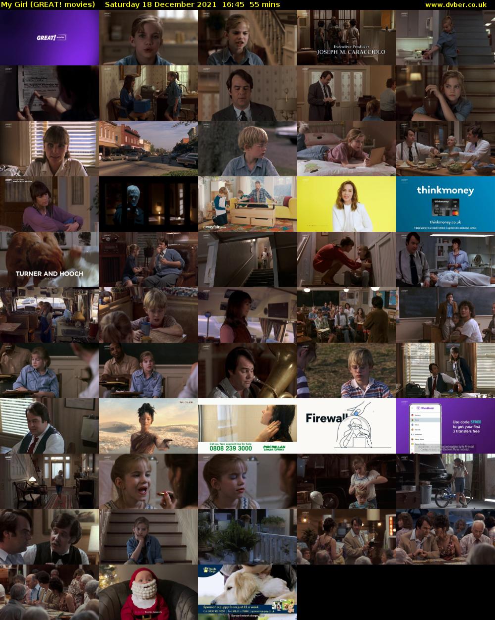 My Girl (GREAT! movies) Saturday 18 December 2021 16:45 - 17:40