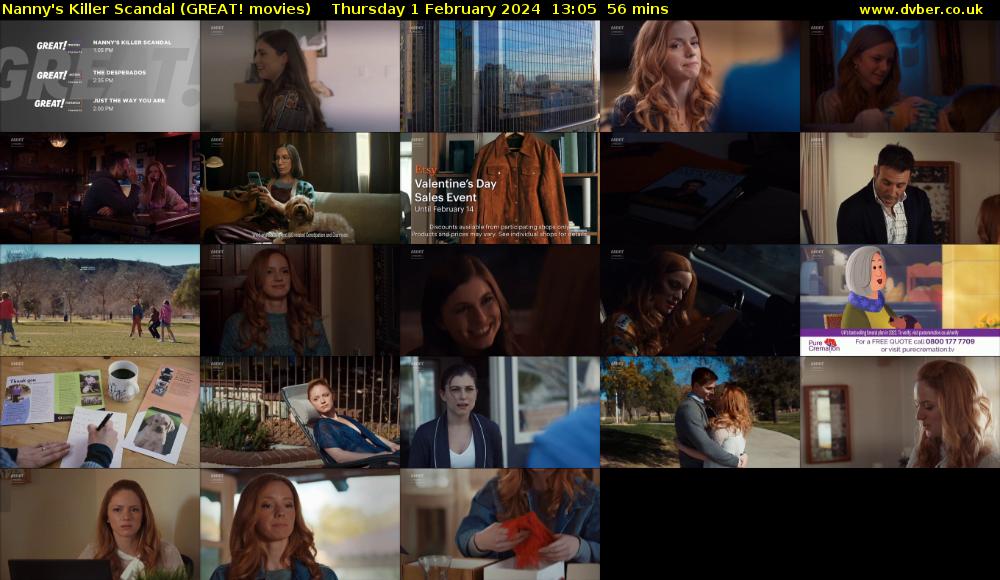 Nanny's Killer Scandal (GREAT! movies) Thursday 1 February 2024 13:05 - 14:01