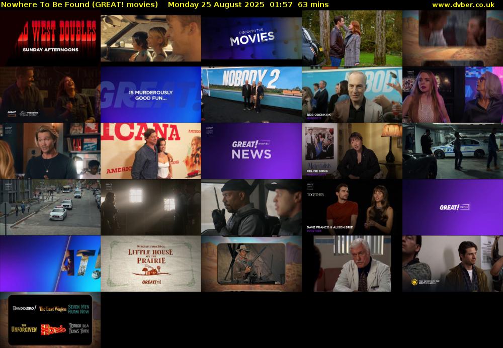 Nowhere To Be Found (GREAT! movies) Monday 25 August 2025 01:57 - 03:00