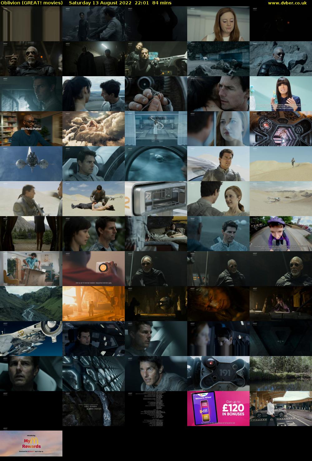 Oblivion (GREAT! movies) Saturday 13 August 2022 22:01 - 23:25