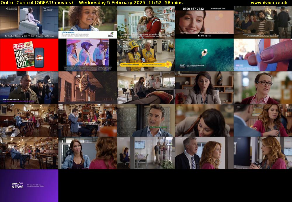 Out of Control (GREAT! movies) Wednesday 5 February 2025 11:52 - 12:50