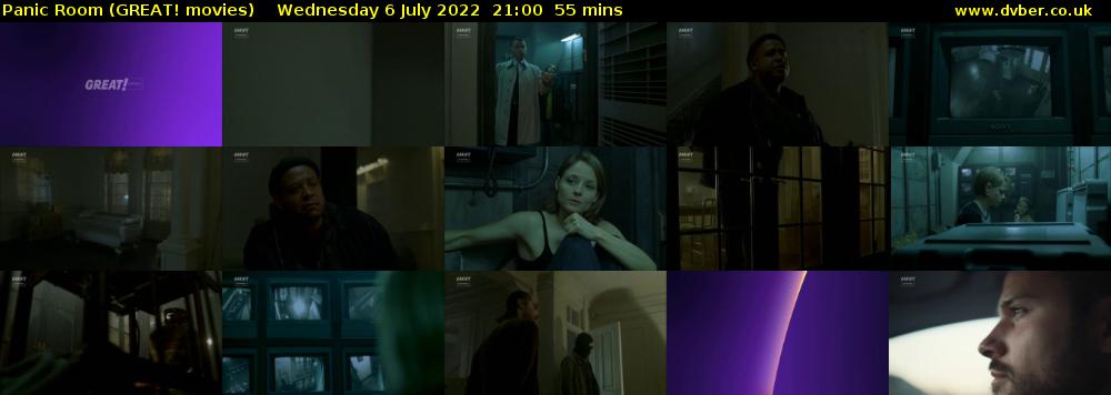 Panic Room (GREAT! movies) Wednesday 6 July 2022 21:00 - 21:55