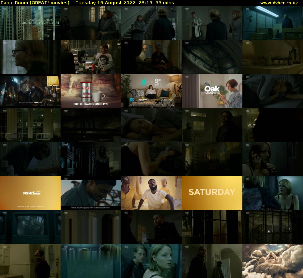 Panic Room (GREAT! movies) Tuesday 16 August 2022 23:15 - 00:10