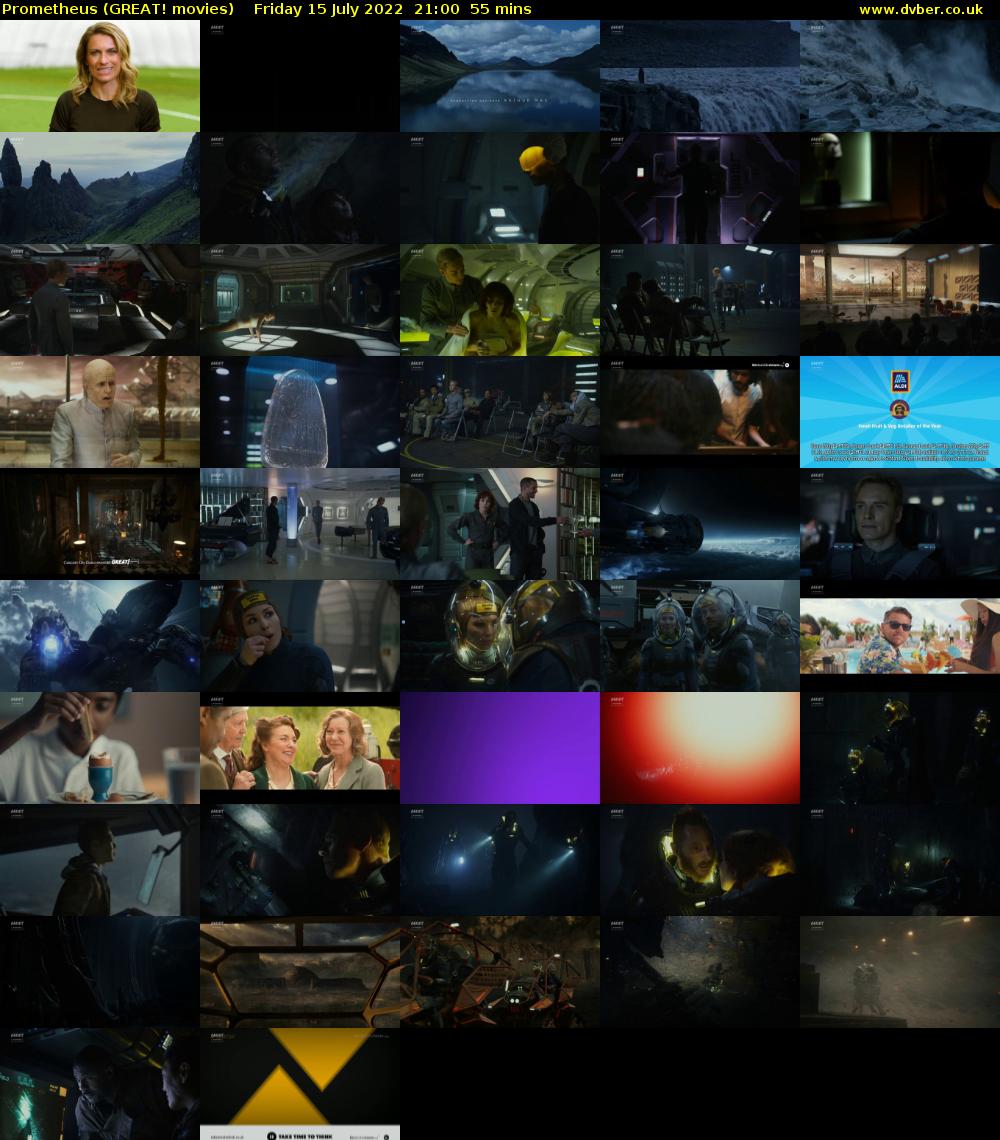 Prometheus (GREAT! movies) Friday 15 July 2022 21:00 - 21:55