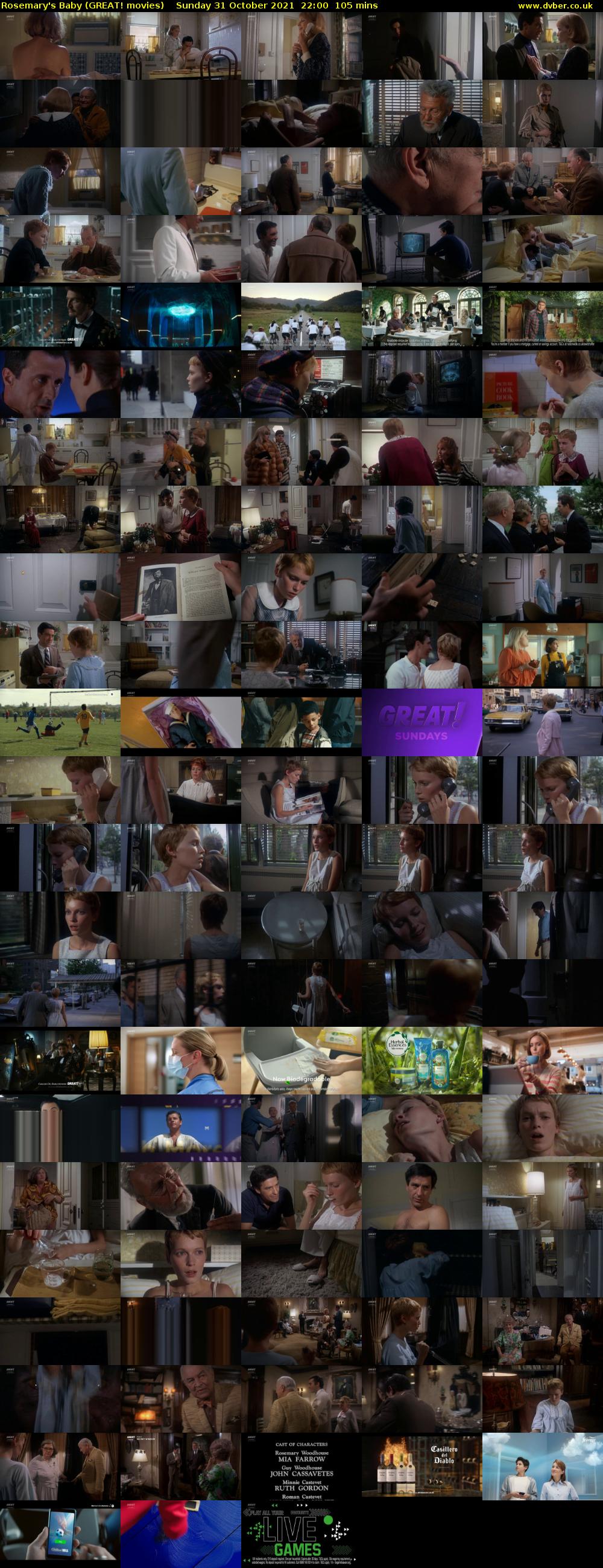 Rosemary's Baby (GREAT! movies) Sunday 31 October 2021 22:00 - 23:45